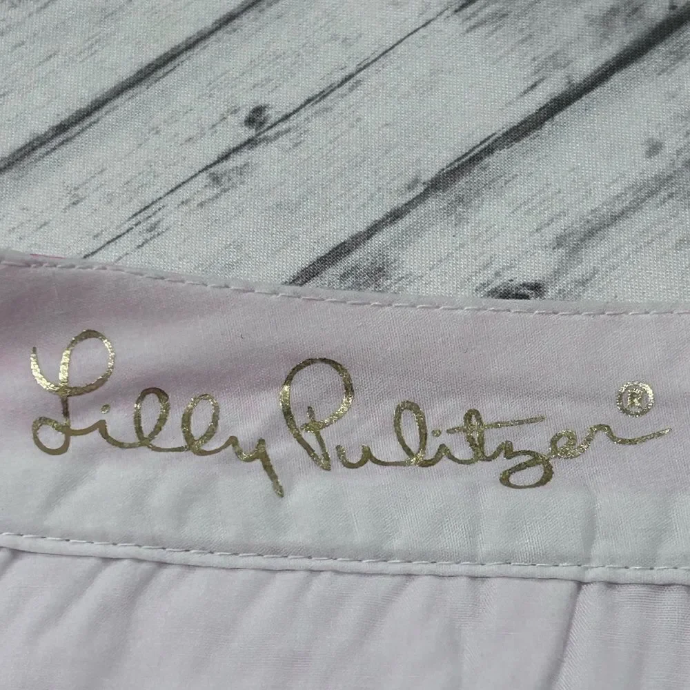 Lilly Pulitzer Buttercup Scalloped Hem Shorts Yarn Dyed Stripe Seersucker